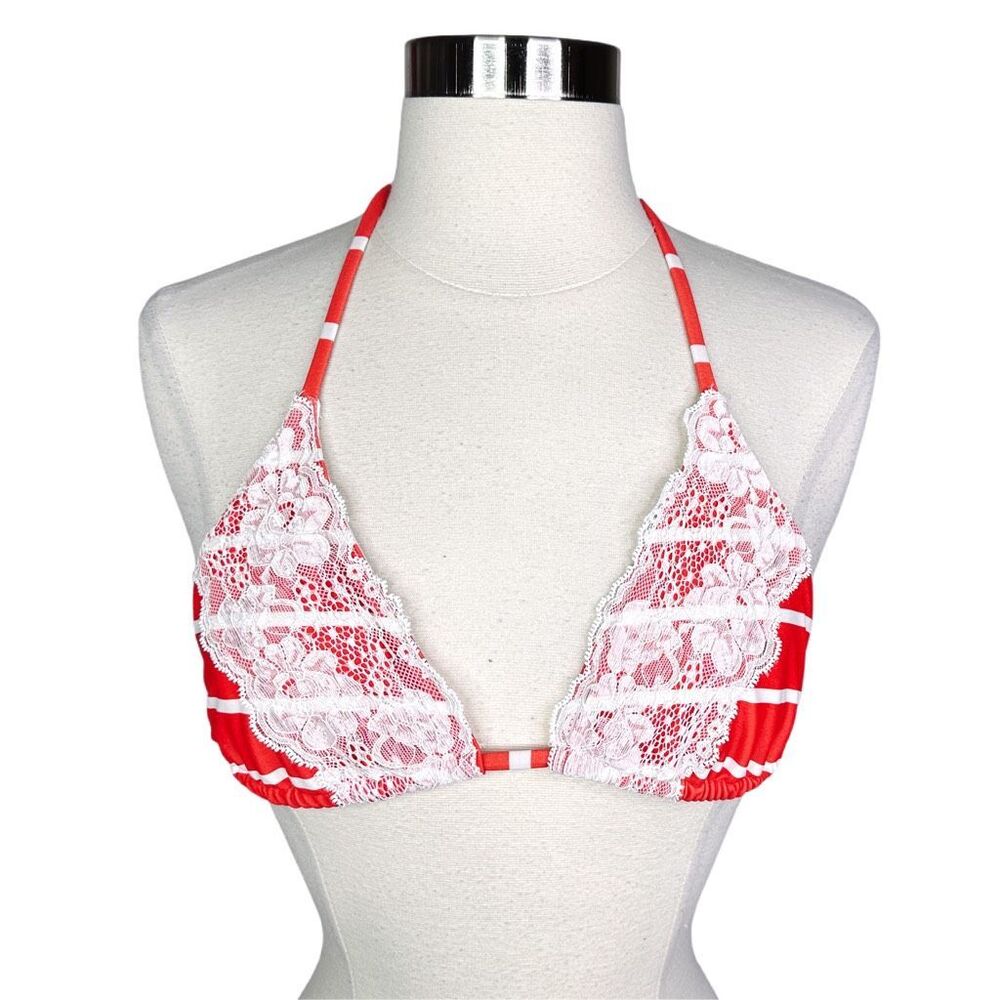 Beach Bunny Swimwear Lady Lace Triangle Bikini Top - Size Medium